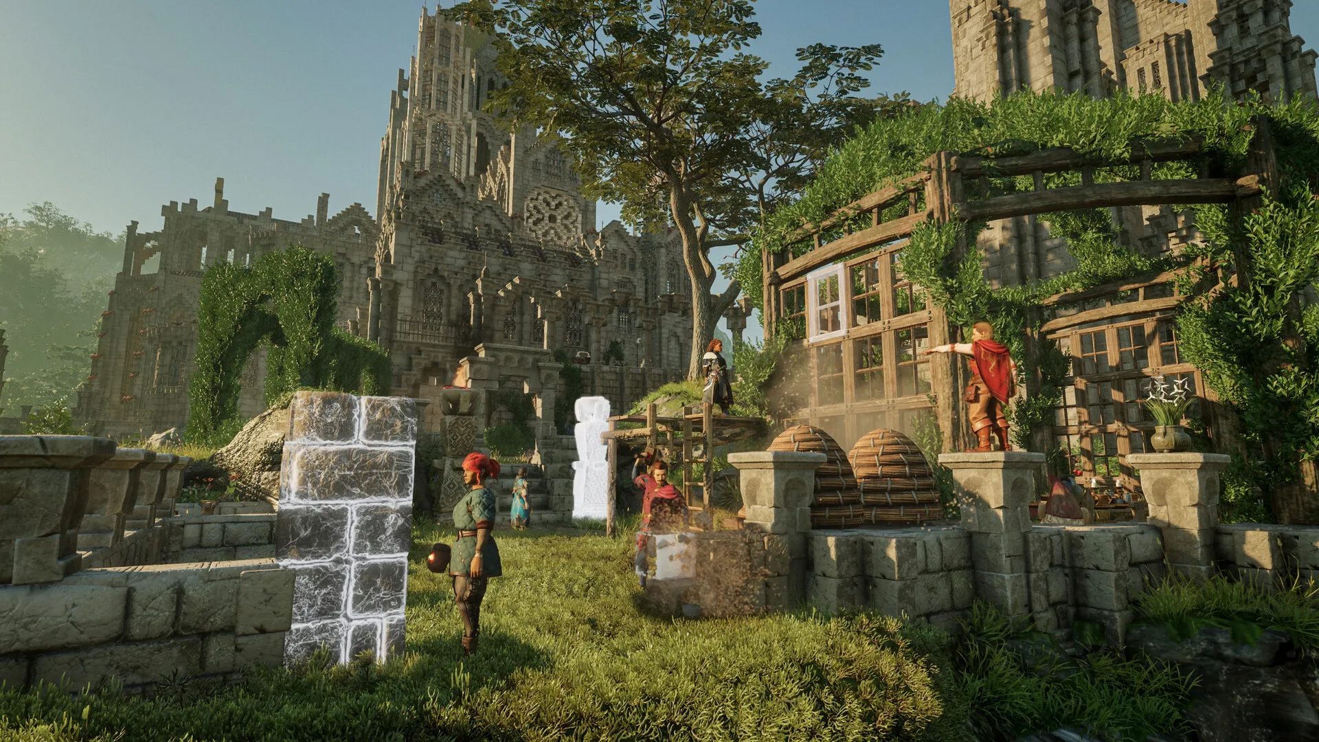 Your base taking shape inside the Flame Altar’s protected build zone (© Keen Games)